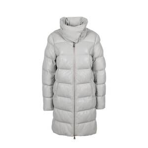 NEW FREAKY NATION women's long leather coat in grey
